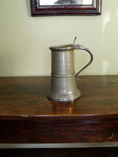 Large 19th C Pewter Flagon