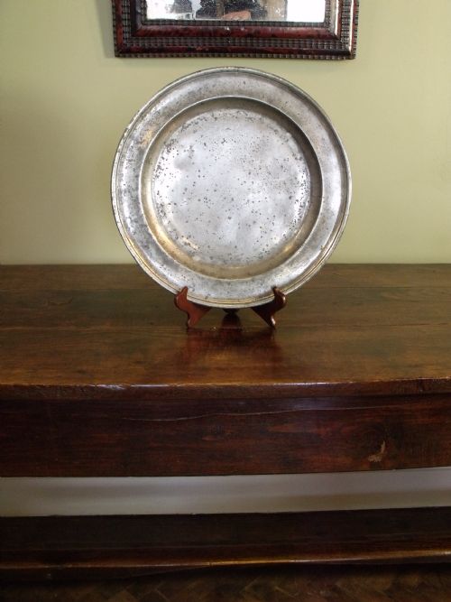 Large 18th C Pewter Charger