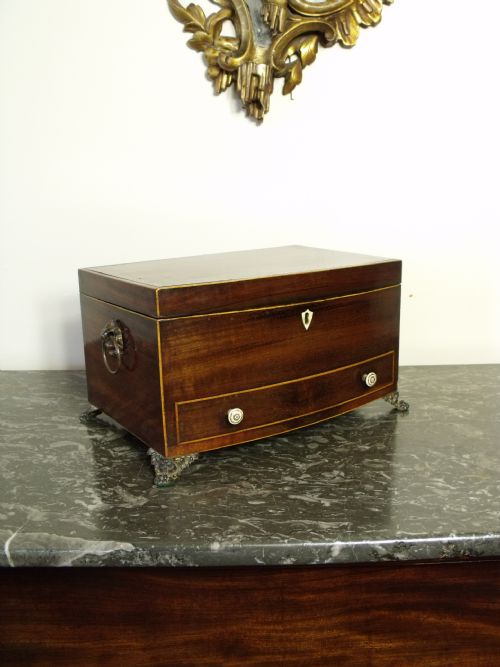 George III Mahogany Bow Front Work Box