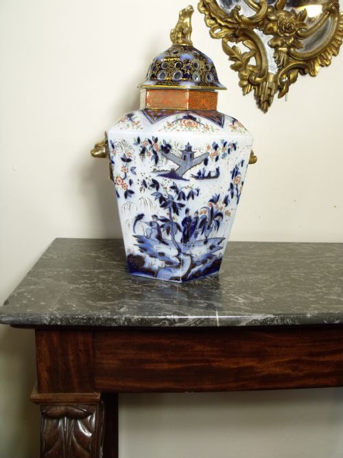 fig 1. 19TH C IRONSTONE VASE & COVER