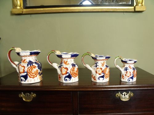 Graduated Set of 19th C Ironstone Jugs