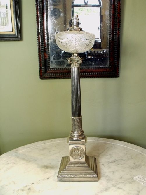 Large Silver Plated Lamp Base