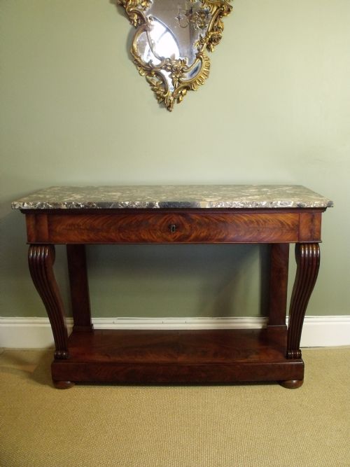 Early 19th C Mahogany & Marble Console Table