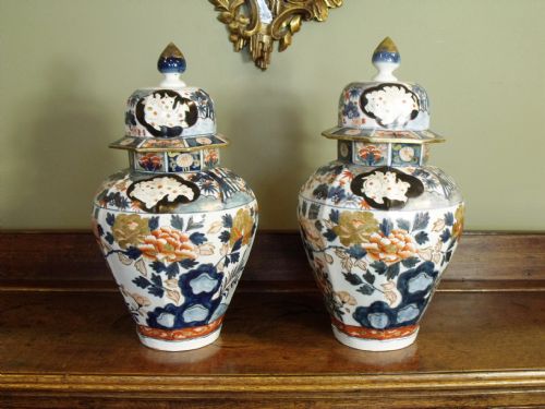 Large Pair of 18th Imari Vases