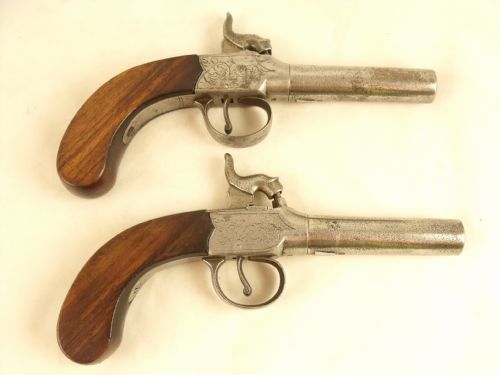 Pair of Early 19th C Pocket Pistols