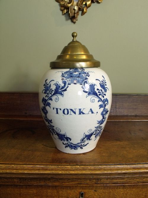 18th C Delft Tobacco Jar