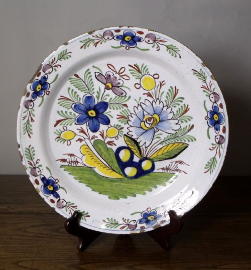 18th C Delft Polychrome Charger