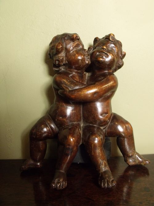 18th C Walnut Group of Cherubs
