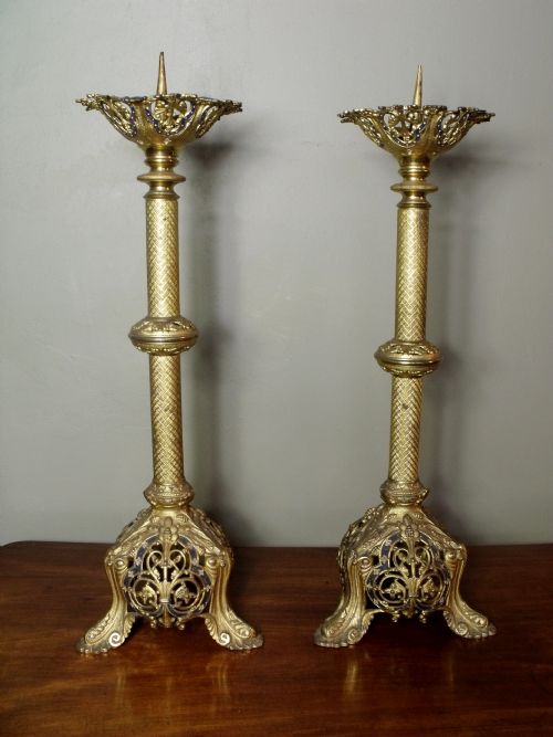 Pair of Gilt Pricket Sticks