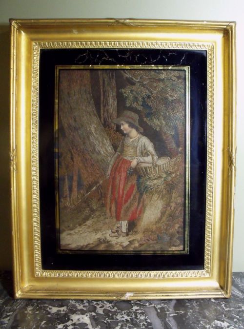 19th C Woolwork Picture