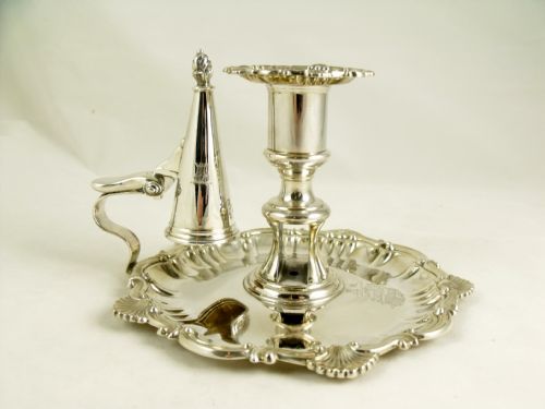 19th C Silver Chamberstick