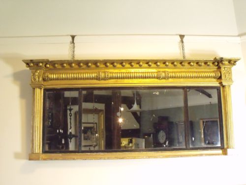19th C Gilt Overmantle Mirror