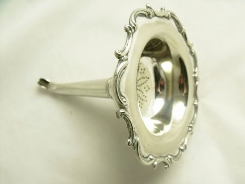 19th C Silver Plated Wine Funnel