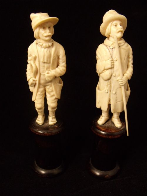 Pair of Carved Ivory Figures