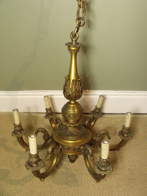 19th C 6-Branch Hanging Light