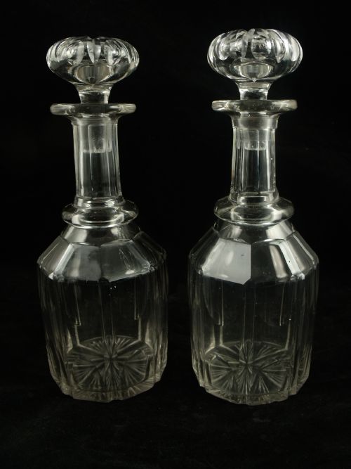 Pair of 19th C Decanters