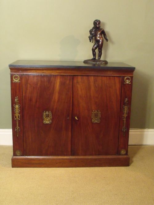 19th C Mahogany & Marble Cabinet