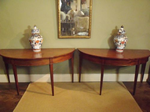 Pair of Georgian D End Console Tables