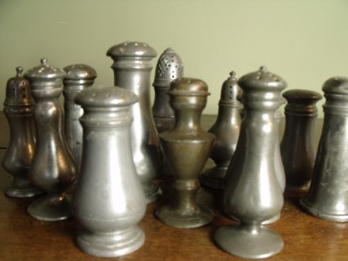 Collection of Pewter Pepper Pots