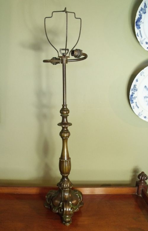 19th C Bronze Lamp