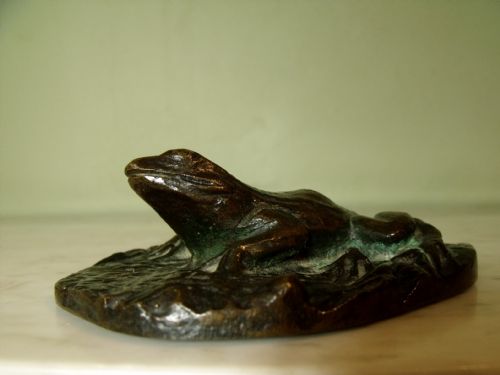 19th C Bronze Figure of a Frog