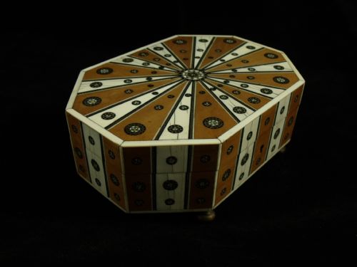 Late 19th C Anglo-indian Sandalwood and Ivory Inlaid Box