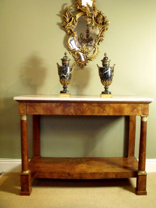 Early 19th C Walnut & Marble Console Table