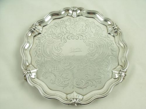 Mid 19th C Silver Salver/card Tray
