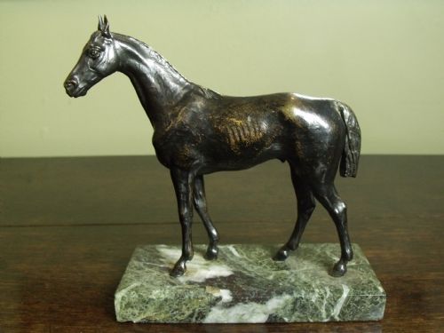 Bronze Stallion on Marble Base