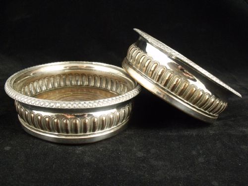 Pair of Silver Plated Bottle Coasters