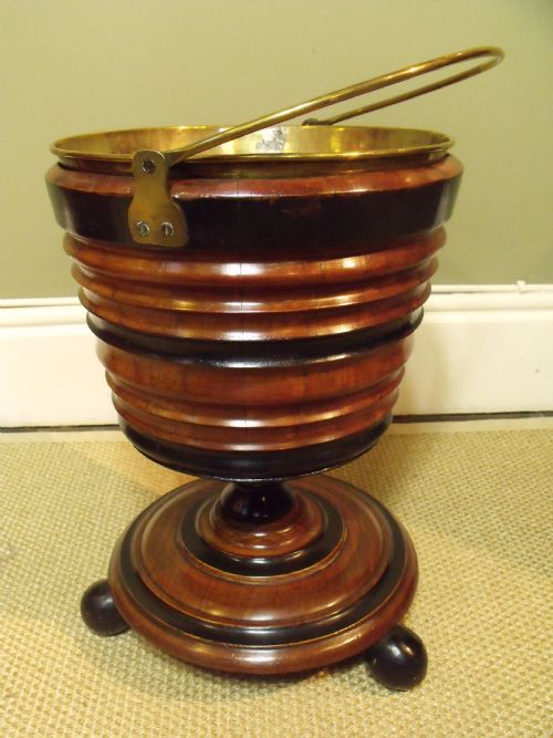 Mid 19th C Walnut Segmented Jardiniere Bucket
