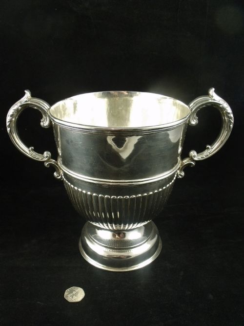 Enormous Late 19th C Silver Cup/ Wine Cooler