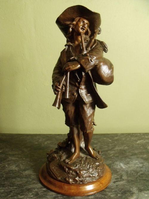 19th C Bronze Figure of a Musician