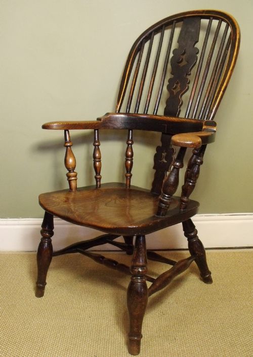 19th C High-backed Oak & Elm Windsor Chair