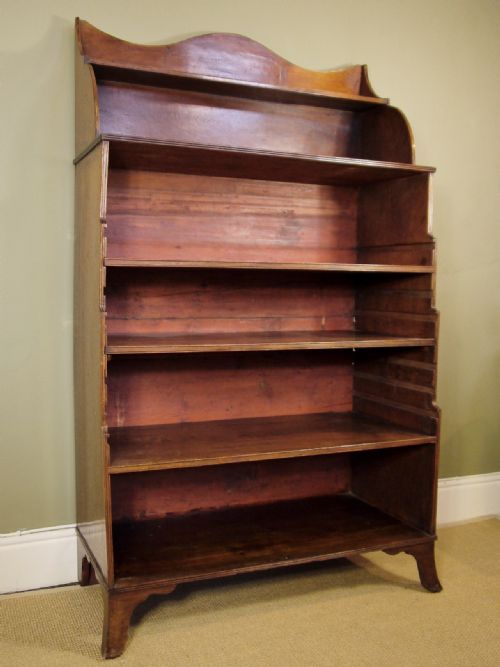 19th C Mahogany Waterfall Bookcase