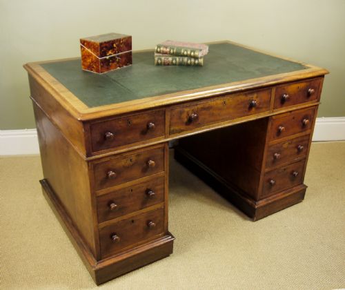 Mid 19th C Mahogany Pedestal Desk