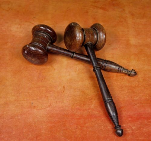 Pair of 19th C Rosewood Gavels