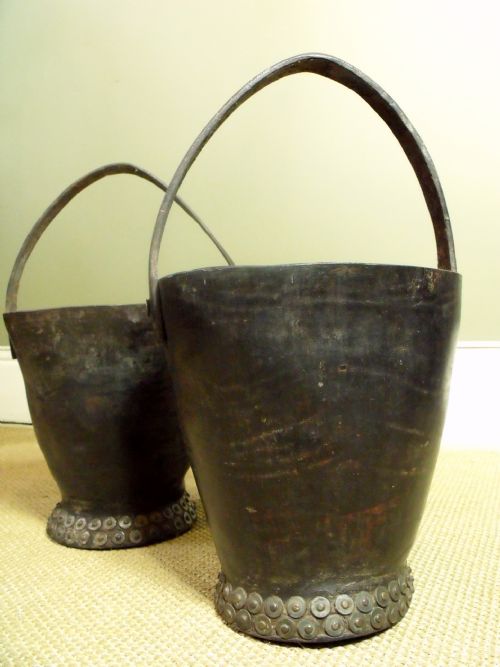 Pair of Leather Buckets