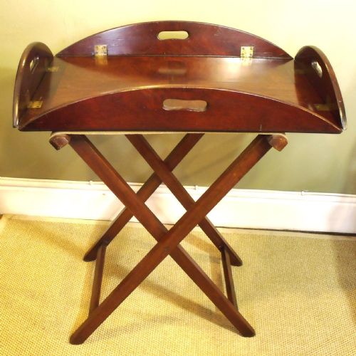 George III Mahogany Butlers Tray on Stand