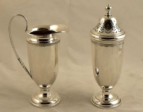 Silver Cream Jug and Sugar Sifter