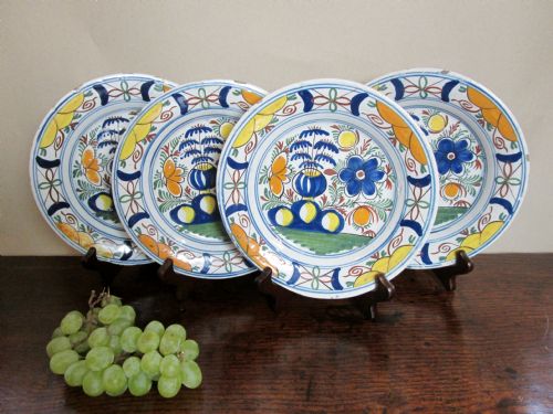 Set of Four Delftware Plates