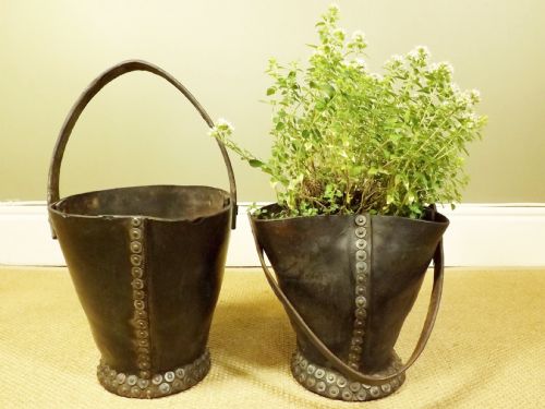 Pair of Leather Buckets