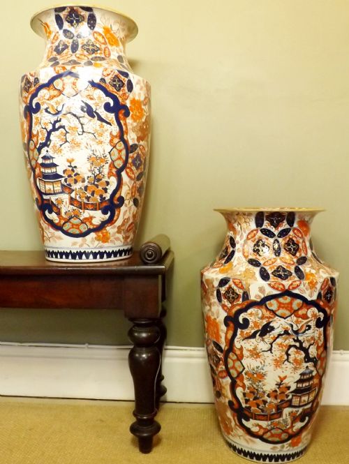 Large 19th C Imari Vases
