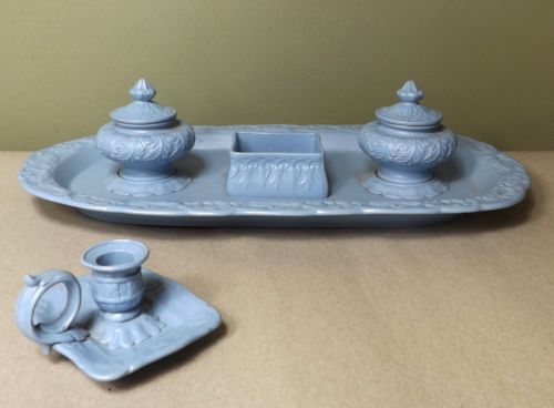 19th C Ceramic Desk Set