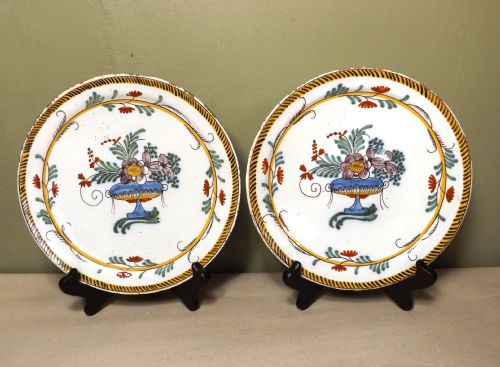 Pair 18th C Delft Plates