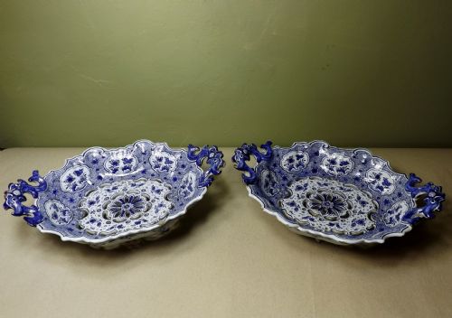 Pair of 18th C Delft Dishes