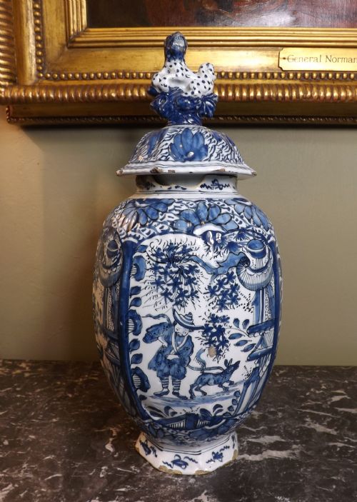 18th C Delft Jar & Cover