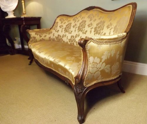 19th C Rosewood Upholstered Sofa