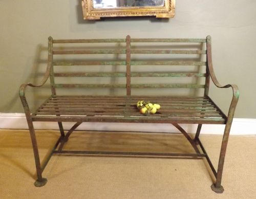 19th C Wrought Iron Bench