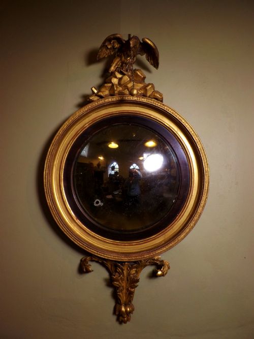 Regency Gilt Convex Mirror